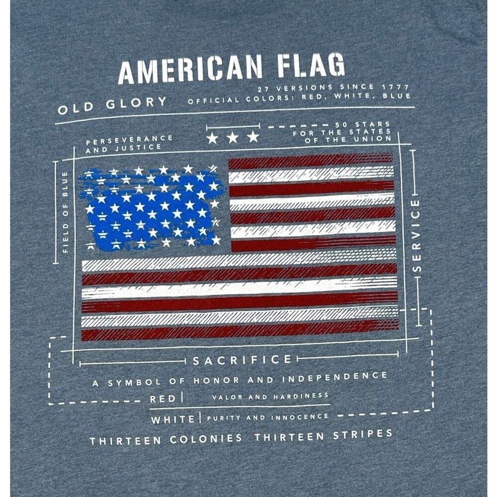 Nine Line American Flag USA Graphic T-Shirt Mens XXL Blue Short Sleeve Patriotic